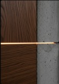 Wood and concrete material palette for stand design development